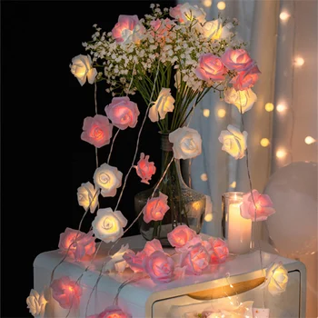 1.5/3/6/ 10 М led Гирлянди от цветя, Рози, USB / батерия, приказни светлини, Led сватбена украса, Коледни светлини, Празнични светлини на открито