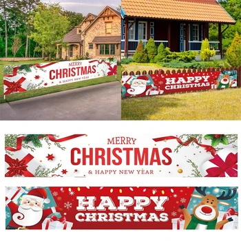 1,8 м банер с Коледа, декорация за коледната елха, коледна украса, градина, Коледна къща, украса за партита честита Нова година на открито