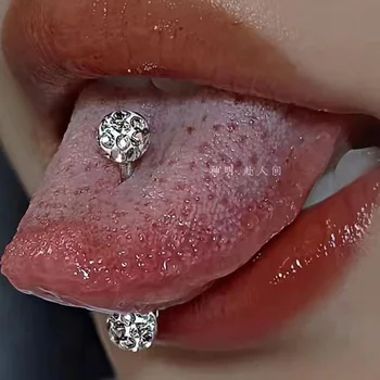 16 мм Блестящи кристали от неръждаема Стомана, пиърсинг на ноктите за езика, нито за тялото си, пръстен за пиърсинг на езика, бижута за тяло за горещи жени и момичета