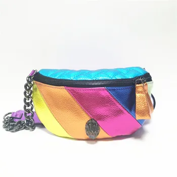 2023 Лондон Модерен Дизайн Поясная чанта Цвят на Съединителната чанта чанта-месинджър цветове на Дъгата Чанти с орлиной главата за жените Мини-портфейл
