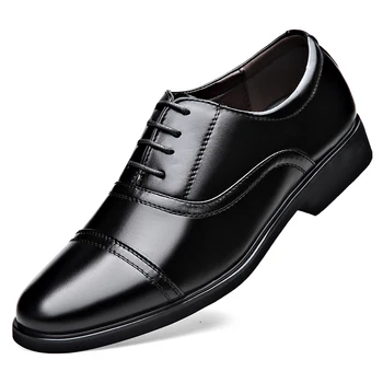 2023 Мъжки Обувки от микрофибър, Размер 38 39 40 41 42 43 44, Мъжки Бизнес облекло За Офис, Кожени обувки на плоска подметка, Мъжки Кожени обувки