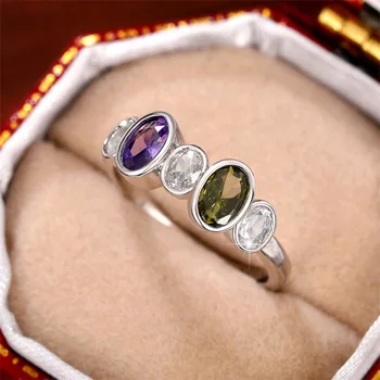 2023, Ново модно женски пръстен с ярък овални цирконием, Аксесоари за ежедневието, Модерен Дизайнерски бижута, подаръци