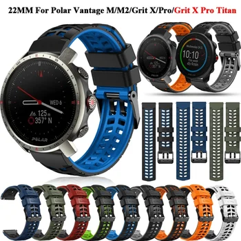 22 мм Взаимозаменяеми Каишка За Часовник Polar Grit Pro Титан/Vantage M/M2 Smart Watch Band Grit X Pro Гривна Силикон Гривна Correa