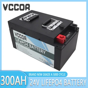 24V 300Ah LiFePO4, Литиево-желязо-фосфатная батерия 5000 цикъла Вграден BMS За подмяна на по-голямата част резервно копие на източник за домашно съхранение на енергия