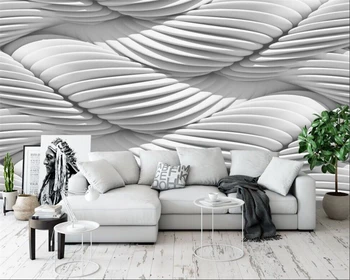 beibehang Индивидуални модерни тапети papel de parede за новата спалня, декориране на всекидневна, бели абстрактни модни тапети