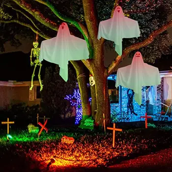 Led Украса за Хелоуин Мигаща лампа Gypsophila Светия Festival Dress Up Нажежен Лампа във формата на Шапка на Магьосник-Призрак