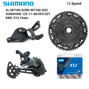 SHIMANO SLX M7100 12 Способи за Преминаването Groupset МТБ Велосипеди скоростния Заден Превключвател 12V KMC X12 Sunshine Касета 46T 50T 52T