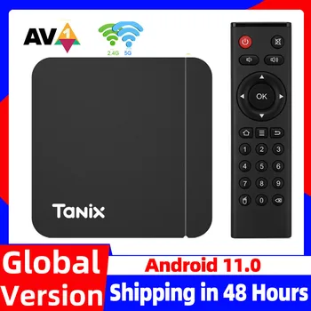 Tanix W2 Android Smart TV Box Android 11 Amlogic S905W2 2 GB 16 GB Подкрепа H. 265 AV1 Двойна Wifi HDR 10 + мултимедиен плейър телеприставка