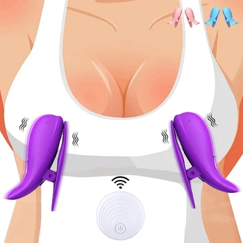 Безжични щипки за зърната на гърдите Вибратор за жените, Женски Силиконов мастурбатор масаж на гърдите Скоба за зърната Стимулатор на Секс-играчки за възрастни