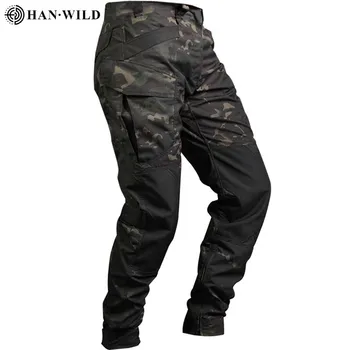 Бойни панталони-карго HAN WILD, мъжки туристически панталони, тактически панталони, ветроупорен армейските камуфляжные панталони, военни дрехи за пейнтбола, лов