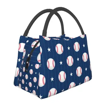 Дизайнерски чанти за обяд в бейзболна тематика, Аксесоари, Преносими изолирано холщовая чанта-хладилник, бейзболна звезда, термосумка за пикник, Дамски чанти-тоут