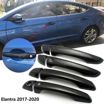 за Hyundai Elantra 2017-2020 Стикер върху дръжката на вратата на колата е от въглеродни влакна (2 бутона)