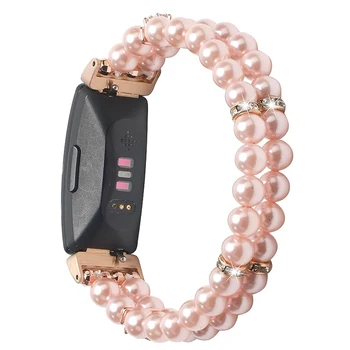 Калин гривна за Fitbit Inspire 3, гривна, женски каишка за часовник, Бял, Розов, Черен, еластичен, един размер за всички, гривна
