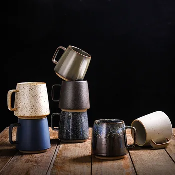 Китайската Керамична чаша, Японската Креативна Груба Керамика чашата за Кафе с дръжка, Чаша за чай, Оригинални Чаши, чаши за Кафе, Посуда за напитки, бира