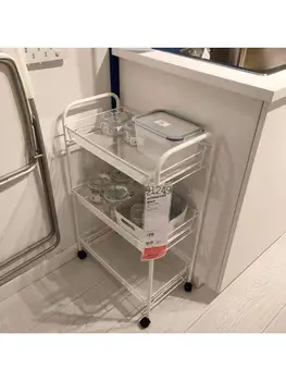 Количка за Hornawen количка, рафтове за съхранение в банята и кухнята, ковано желязо, трехъярусный довършителни багажник, количка