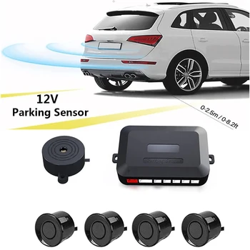 Комплект сензори за паркиране с един сигнал, Резервен Радар, Индикатор, звуков сигнал, Система за наблюдение, 4 сензора 22 мм 12, 5 цвята