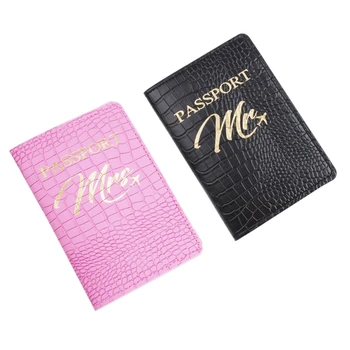 Модел PU Притежател на паспорт Mr Mrs Travel Защита на кредитна карта Влюбена двойка Сватбен подарък за жени, Мъже