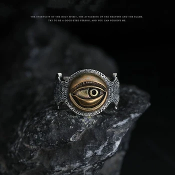 Нов Индивидуален дизайн на Horus Eye of God Пръстен за Мъже в ретро стил Пънк Devil ' s Eye, Име на по Размер Пръстен за Мъже, Вечерни Приказно Подаръци на Едро