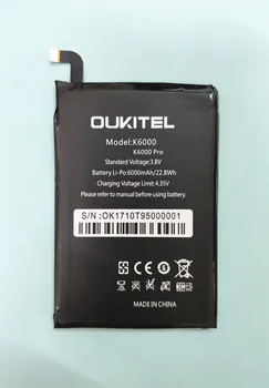 Нова батерия за мобилен телефон K6000 Pro за Oukitel K6000, истински батерия с високо качество 6000 mah, разменени батерия с високо качество
