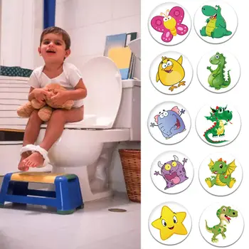 Променящ се цвят Стикер с Мишени за тоалетна, Прекрасна удобни Смываемые Цел за насочване на Урина За Приучения деца към гърне S4i0