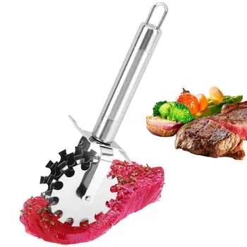 Ръчно jackhammer за месо от неръждаема Стомана с 5 колела, Ролкови за отбивания месо, за отбивания стек, говеждо, свинско, Кухненски инструмент