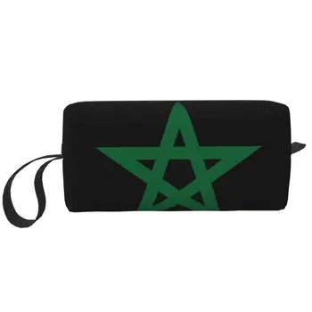 Сладък Флаг Мароко Пътна Чанта За Тоалетни принадлежности, Дамски Марокански Гордата Патриотическая Косметичка За грим Чанти за съхранение на Козметика Dopp Kit Case Box