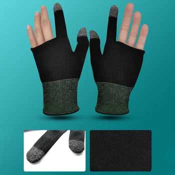 Слот ръкави, с два пръста, ръкавици за мобилни игри, които предпазват от пот, безшевни подплата за мобилни игрови контролери