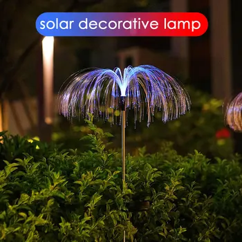 Слънчеви 7-цветни led градински фенери, украса за тревата във формата на медузи, Слънчева енергия, Водоустойчива Външна пътека, осветление за парти в двора