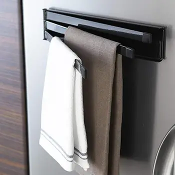 Стенни закачалка за кърпи Гъвкави стенни закачалки за кърпи, компактни решения за кухня, за баня, не се изисква пробиване, кърпа за вана